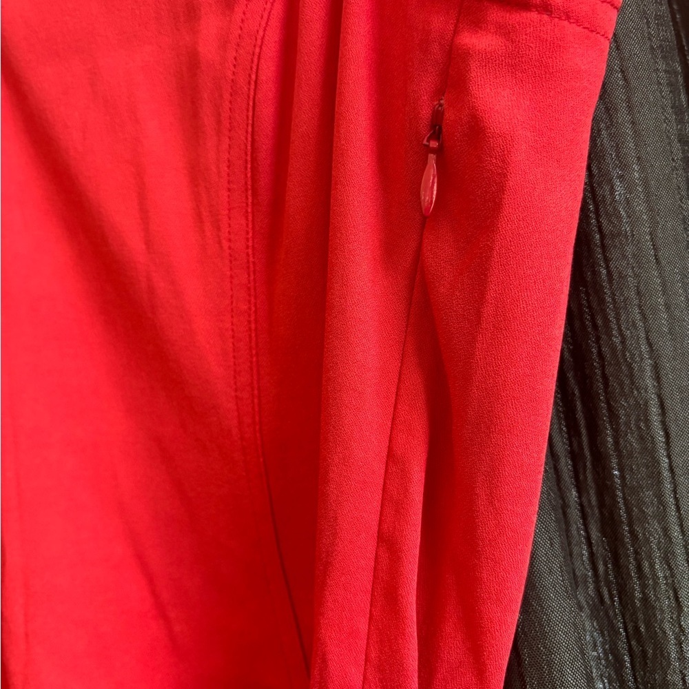 Theory Adelize Habitat‎ Notch V Engine Red Dress Size 6 - Picture 4 of 11